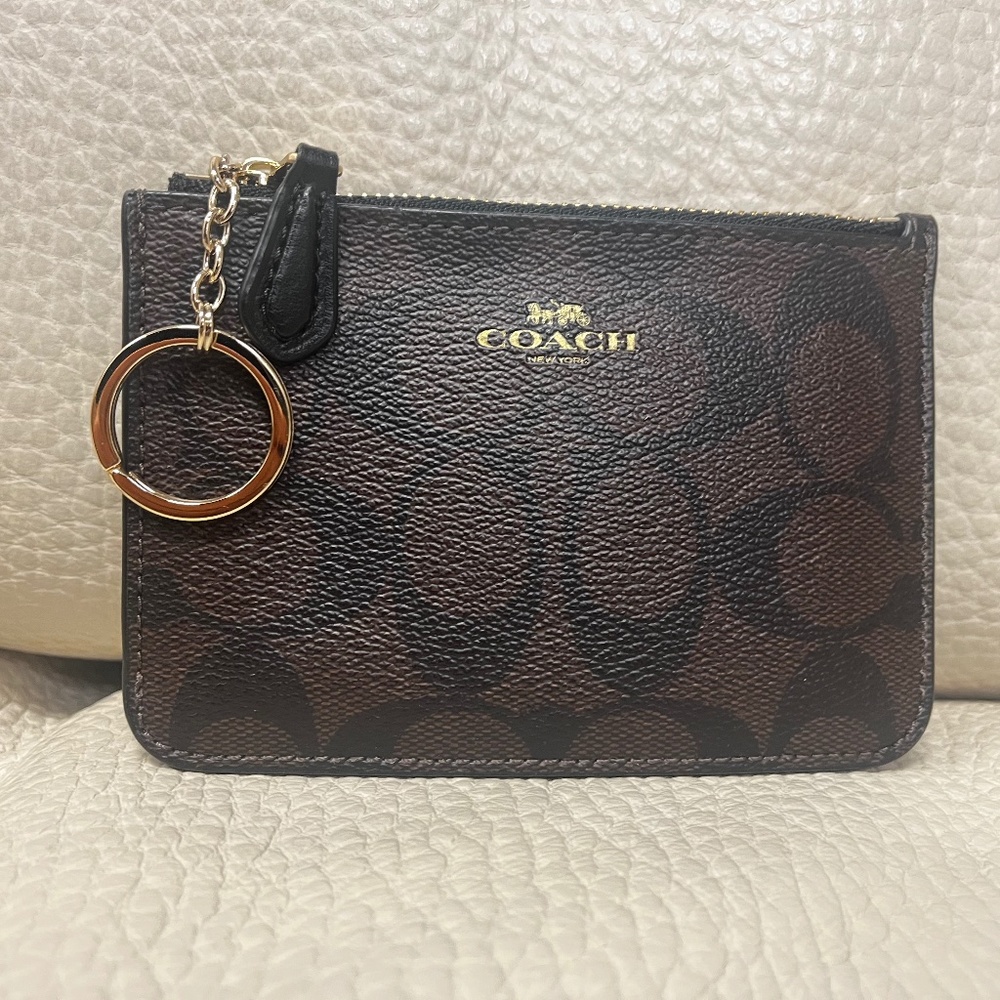 Coach zipper card case with keyring